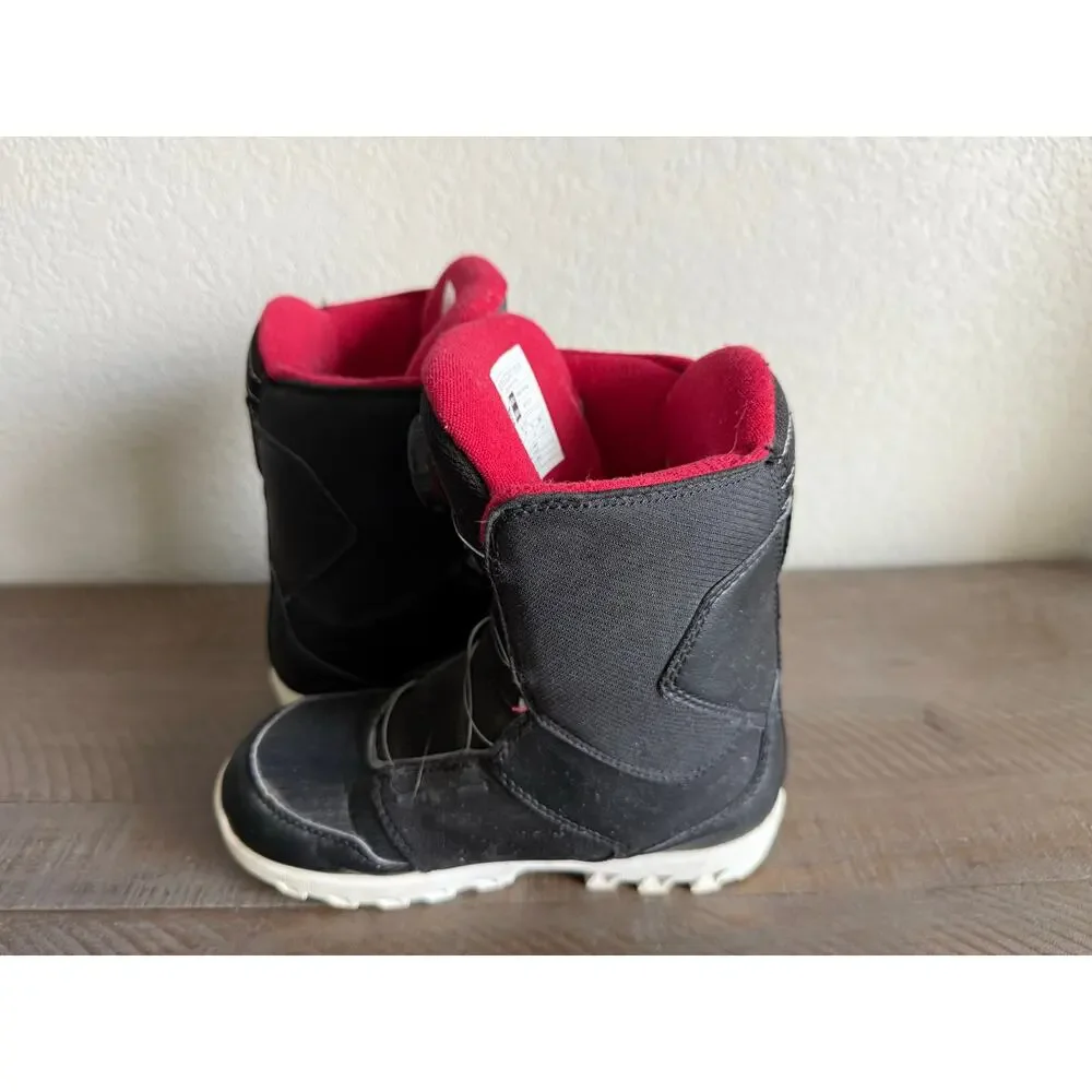 DC Scout Snowboard Boots Kids Youth Size 4 Red Black Winter Grunge